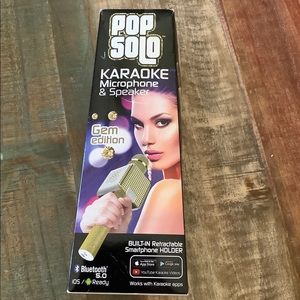 Tzumi PopSolo Gem Edition by Professional Bluetooth Karaoke Microphone Gold New